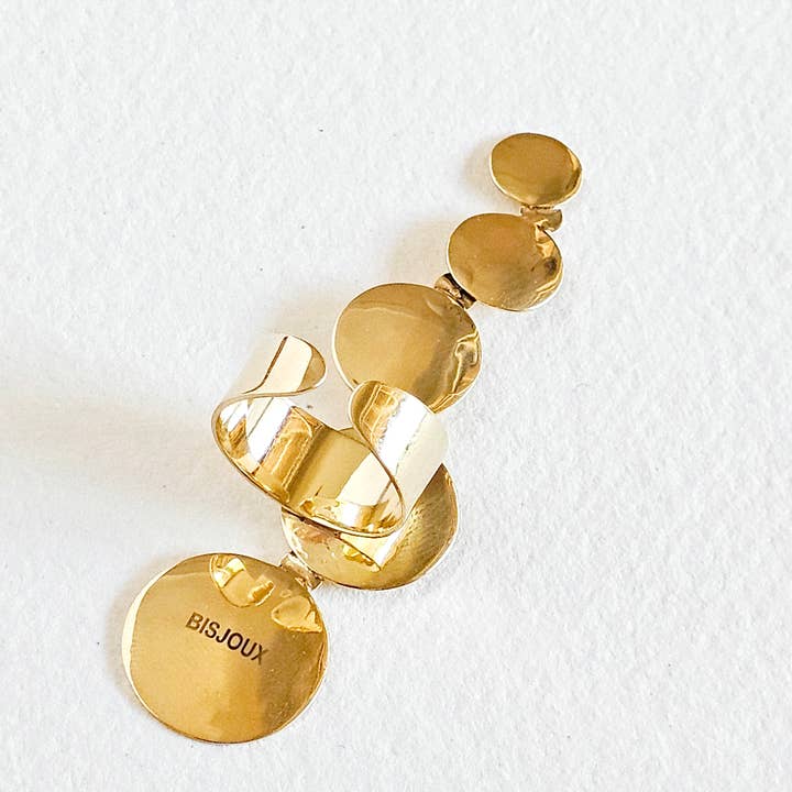 Bisjoux - Vente Anneau/bague à empiler - Bague en laiton martelée nombreux cercles cercle fait main6