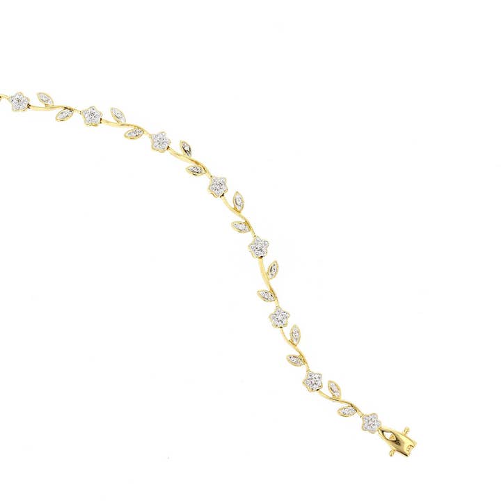 14kt Diamond Flower Bracelet for wholesale by NYMAN JEWELERS
