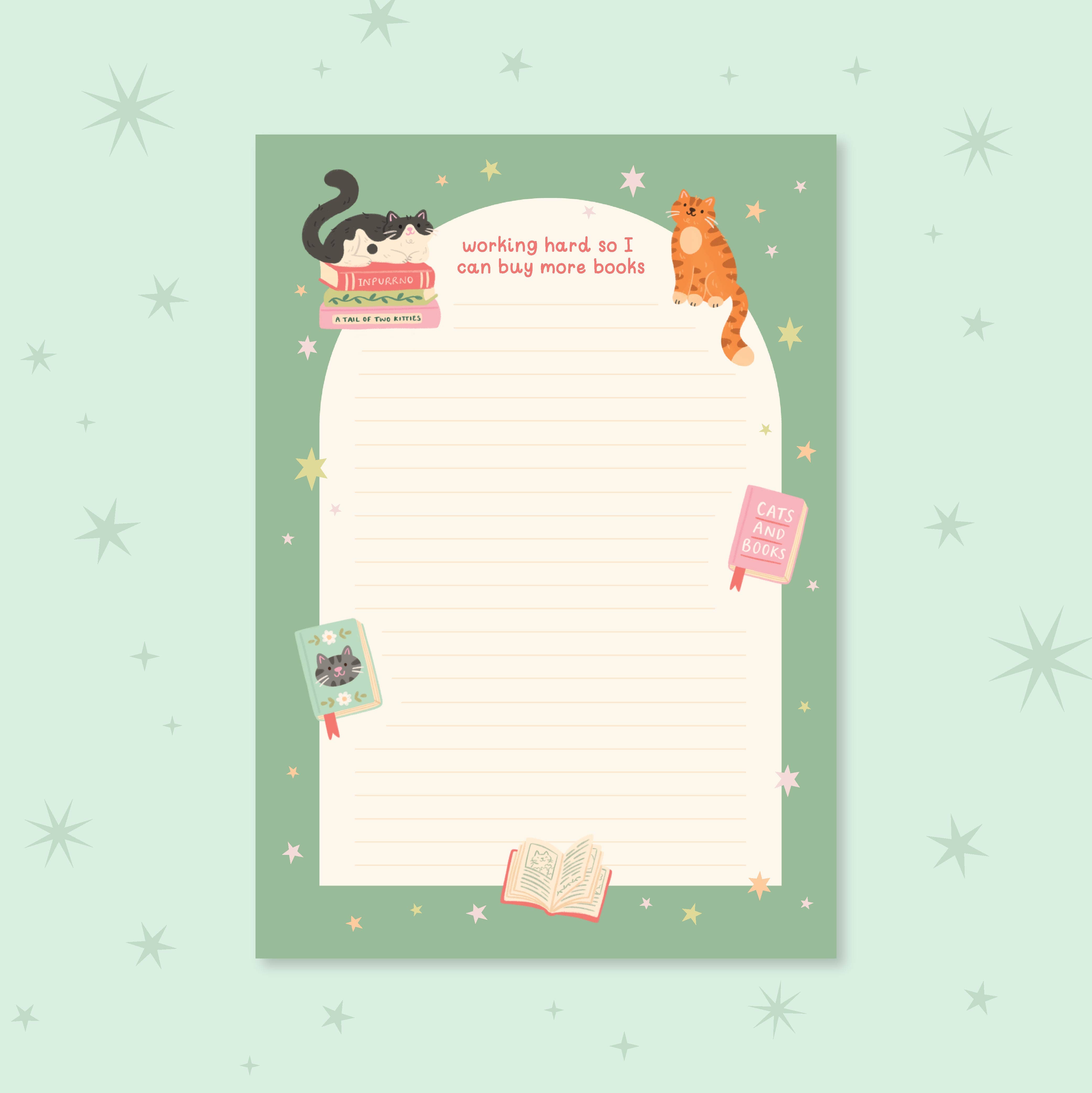 Hopscotch Paper Co. - Wholesale Notepad - Cat Books Notepad – Literature Stationery Gifts3