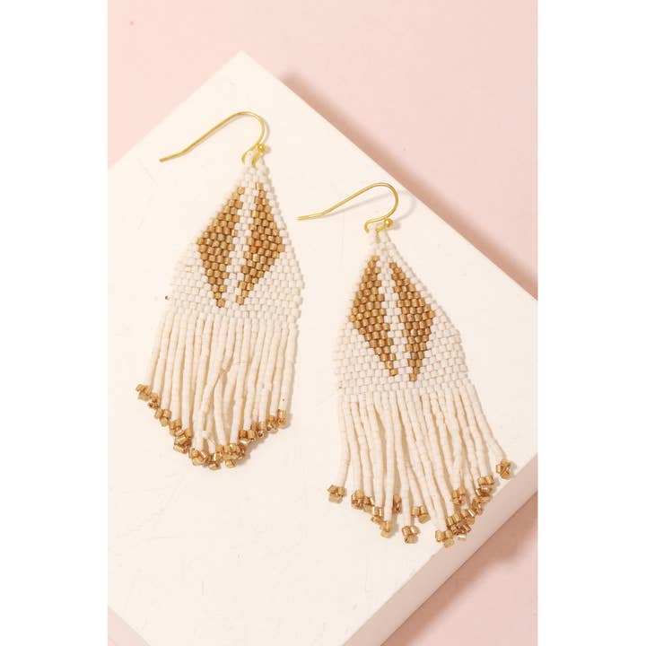 Anarchy Street - Wholesale Tassel Earrings - Triangle Seed Beaded Fringe Earrings