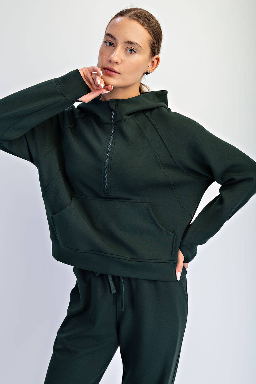 Rae Mode - Wholesale Hoodie - Women's - MODAL SCUBA QUARTER ZIP HODDIE JACKET34