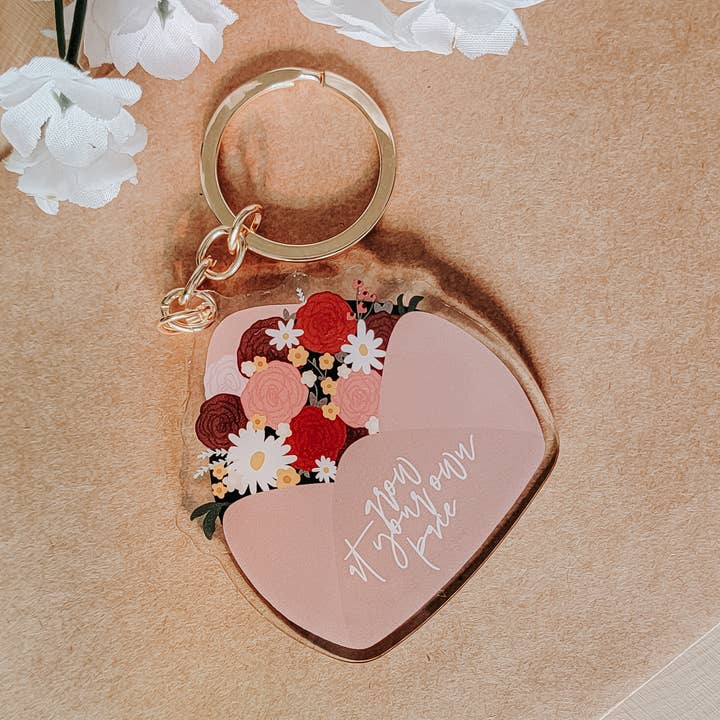 SEWNPRESS - Wholesale Keychain - Women's - Grow At Your Own Pace Acrylic Keychain0