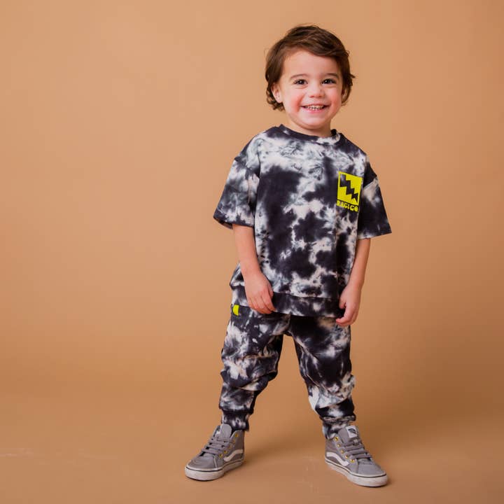 RAGS - Wholesale T-shirt – Kids - Short Sleeve Crewneck - B&W Tie Dye3