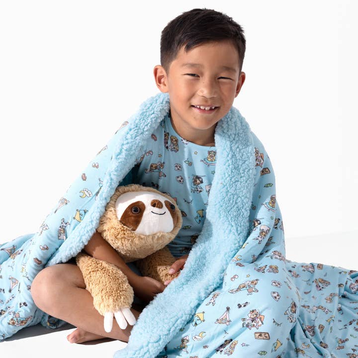 Festa in Pigiama dei Bradipi Coperta in Bambù e Sherpa per la vendita all'ingrosso da parte di Bellabu Bear