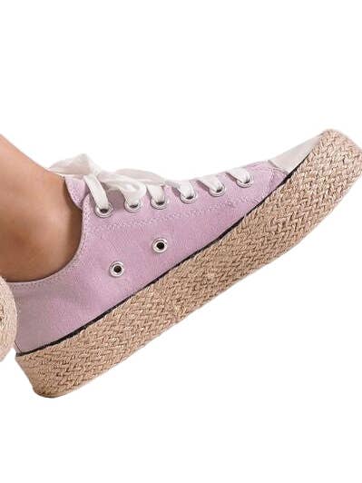 Baskets à lacets en toile tissée avec semelle espadrille Beast Fashion pour la vente par Garden Naked