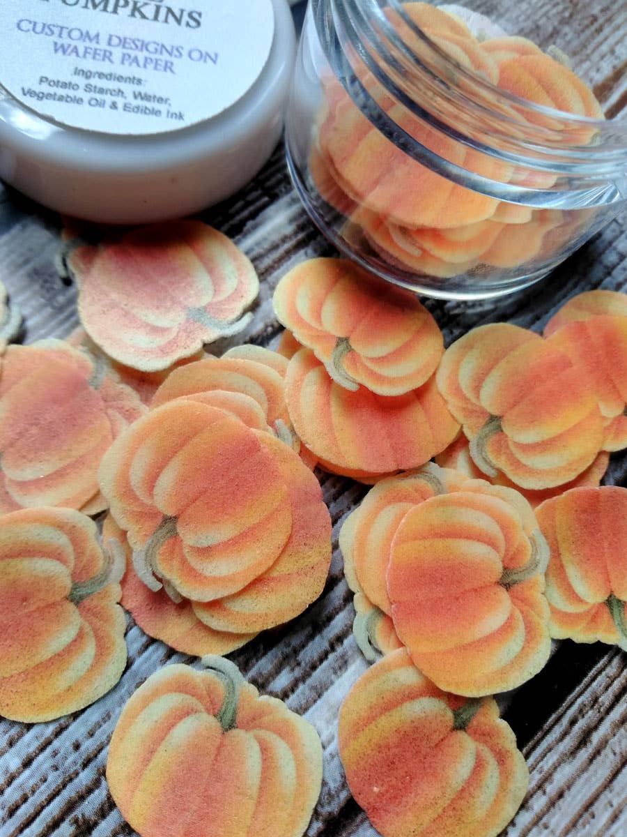 Homespun Parties - Wholesale Cake Decorating Kit - Mini Pumpkins Wafer Paper Edible Cake Decorations1