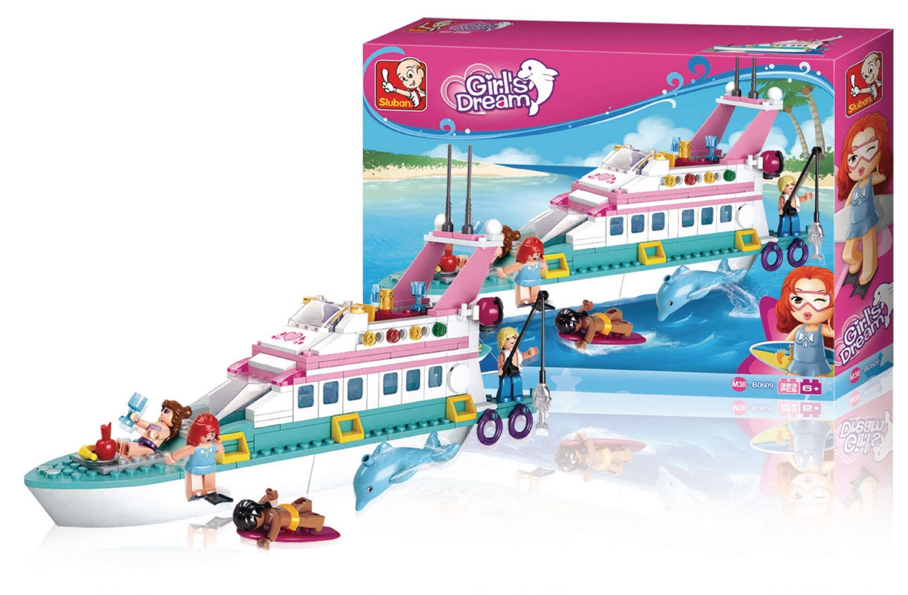 Texas Toy Distribution – wholesale Byggsats - Barn – Flicka Dröm Lyx Yacht Building Brick Kit (328 Pcs1
