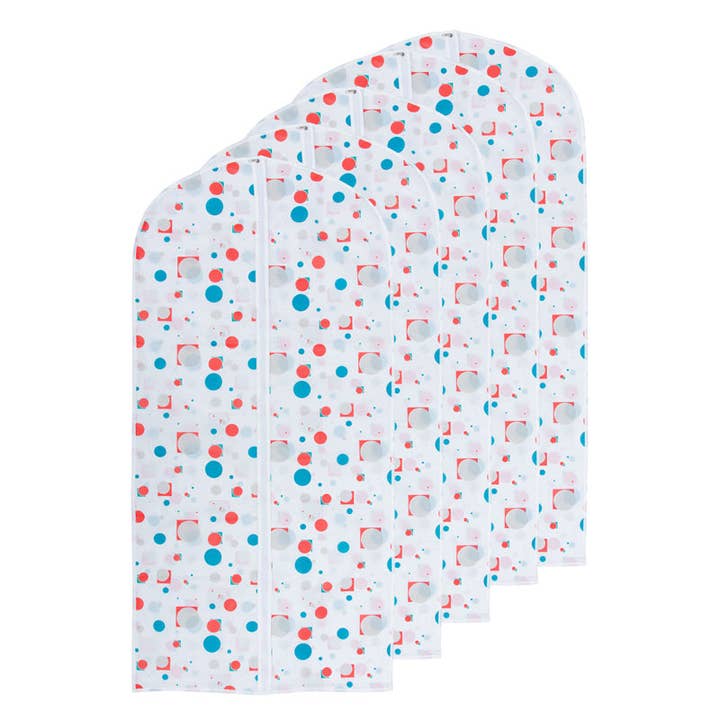 RAY STAR Colorful Dot Hanging Garment Bag White Lightweight Clear Full Zipper Suit Bags PEVA Breathable Garment Cover for Suit Closet Clothes Storage for wholesale by Ray Star