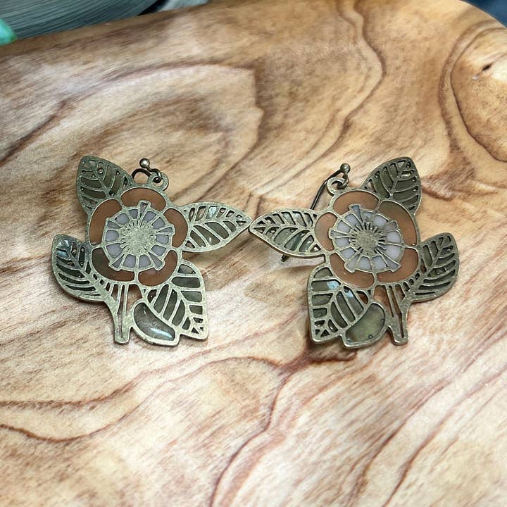 Bloom // Stained Glass Resin Earrings for wholesale by Wild Lupine Folkcraft