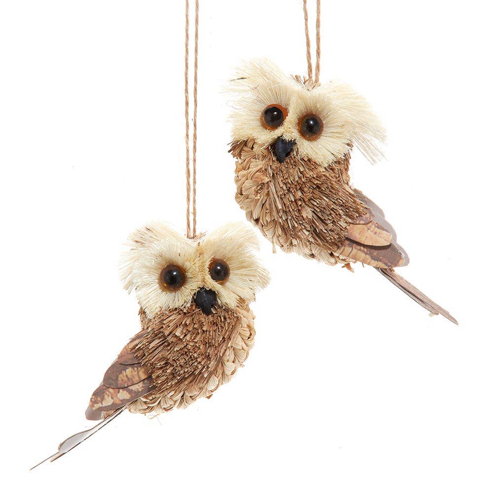 Kurt S. Adler, Inc. - Wholesale Ornament Set - 4.5"NATURAL OWL ORN 2/ASSTD0