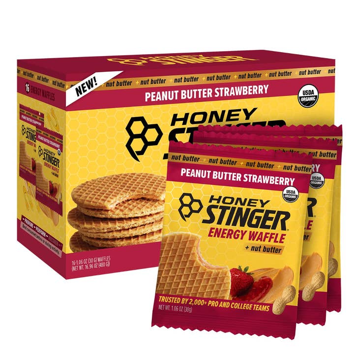 I Got Your Candy - Wholesale Snack Bar - Honey Stinger Peanut Butter Strawberry Energy Waffles 1.06oz - 12ct
