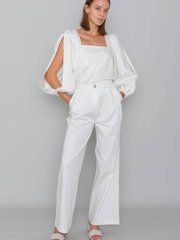 Pantalon en satin de coton biologique Hera pour la vente par Mykke Hofmann