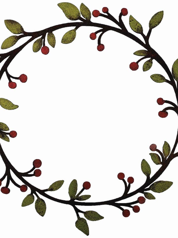 Leaf & Berry Wreath -Painted for wholesale by Elegant Garden Design