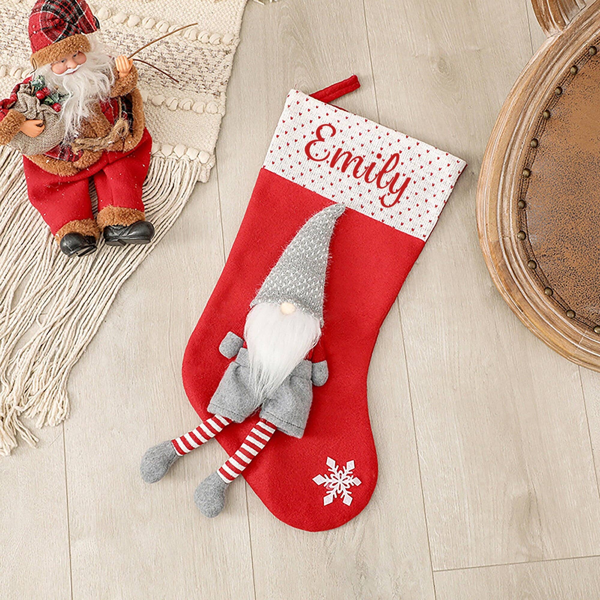 PersyBoo - Wholesale Holiday Stocking -  Christmas Stocking Gnome Design1