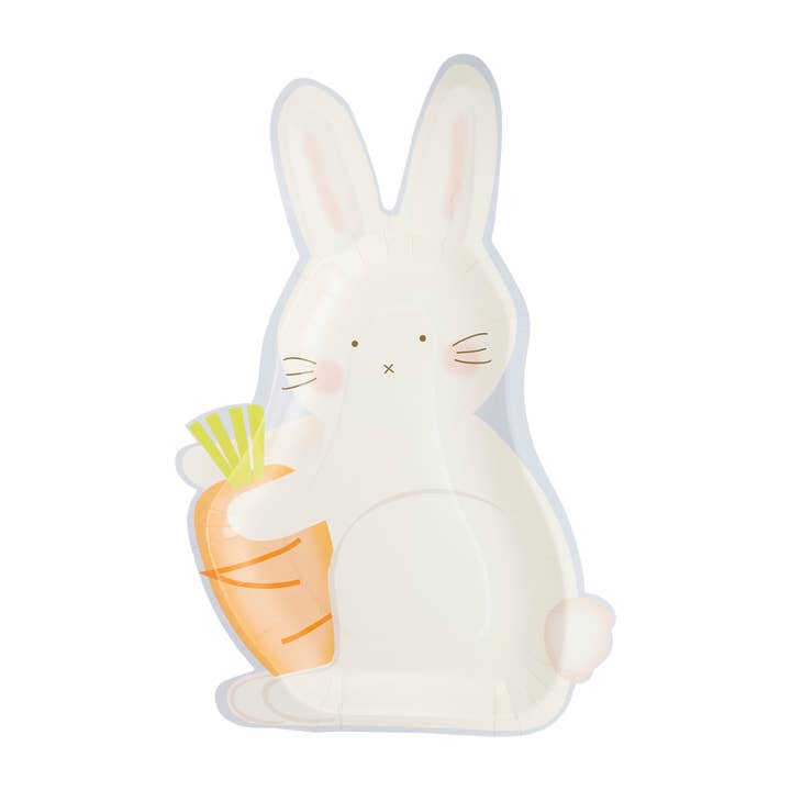 PLPL226 - Assiette en carton en forme de lapin et de carotte pour la vente par My Mind’s Eye
