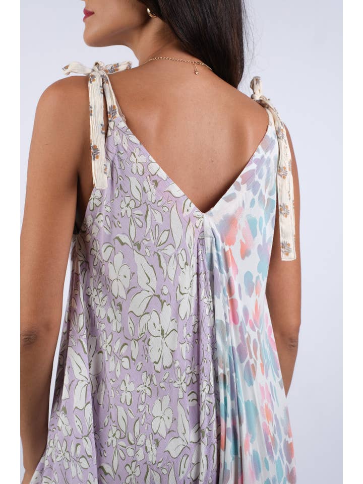Sacred Threads - Wholesale Jumpsuit - Women's - Rosy Mosaic Patchwork Summer Romper