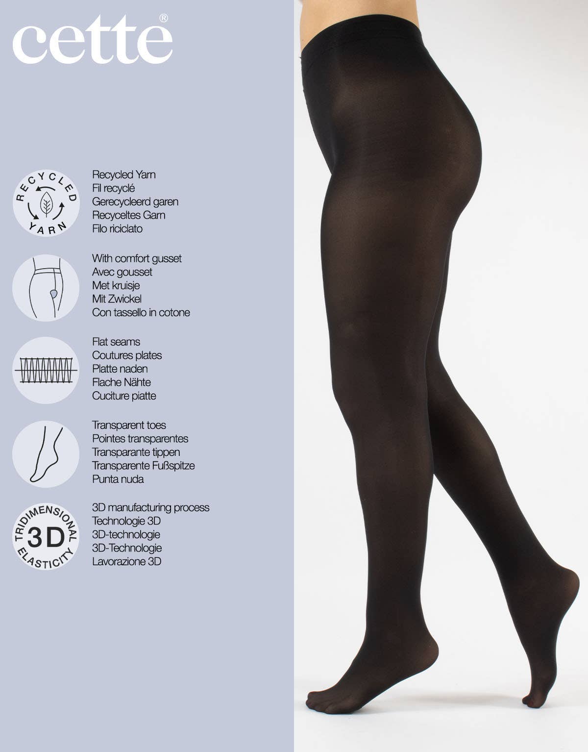 Cette – wholesale Tights – Women's – Opaque Tights, Recycled Tights, Sizes up to 4XL, Pantyhose11
