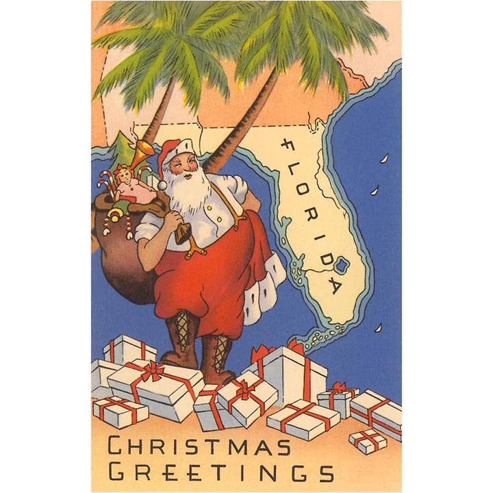 Found Image Press - Wholesale Stationery/Notecard Set - Greeting Card FL-1452 Christmas Greetings from Florida