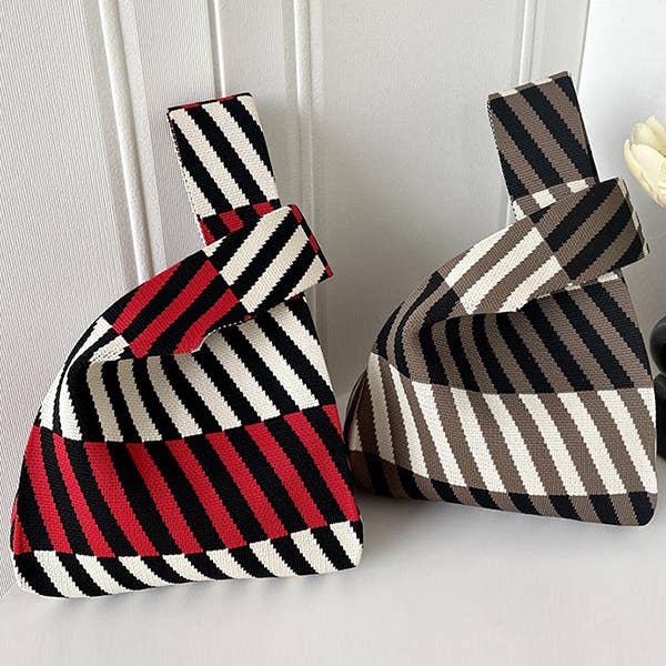 UZ Wholesale Store – wholesale Bärkasse - Dam – Randig vävd handväska - Fritidsmode lämplig9