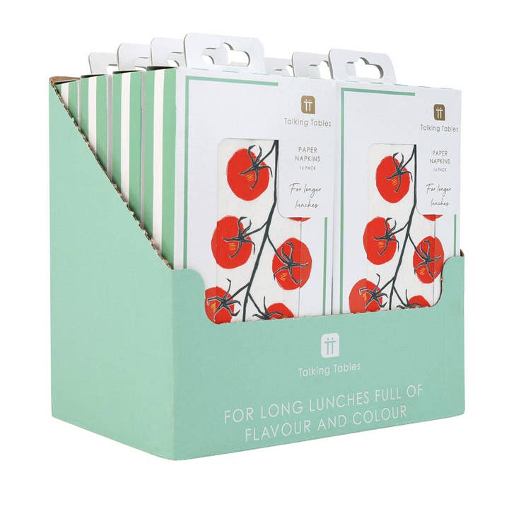 Guardanapos de Papel para Almoço Longo com Tomate - Pack de 16 | Todos os Dias | por atacado de Talking Tables EU