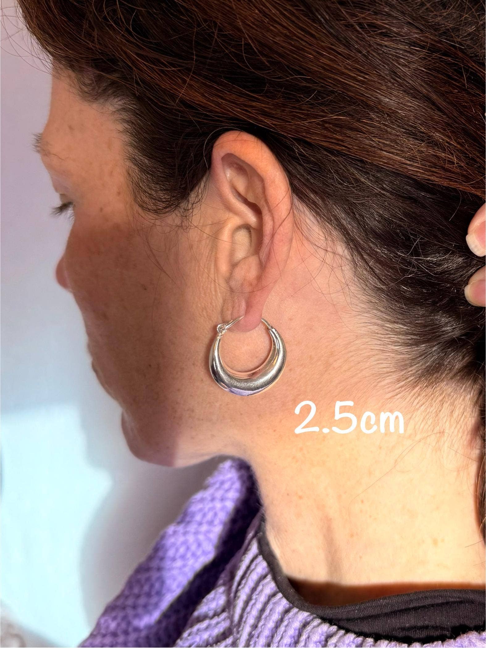 Kaali Boutique – wholesale Hoop earrings – Chunky Silver Hoop Earrings / Thick Hoops / Ethnic / Boho / Unisex / Mens /2