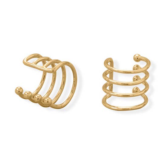 Punho de ouvido quatro filas folheado a ouro 14 quilates por atacado de Silver Stars Collection