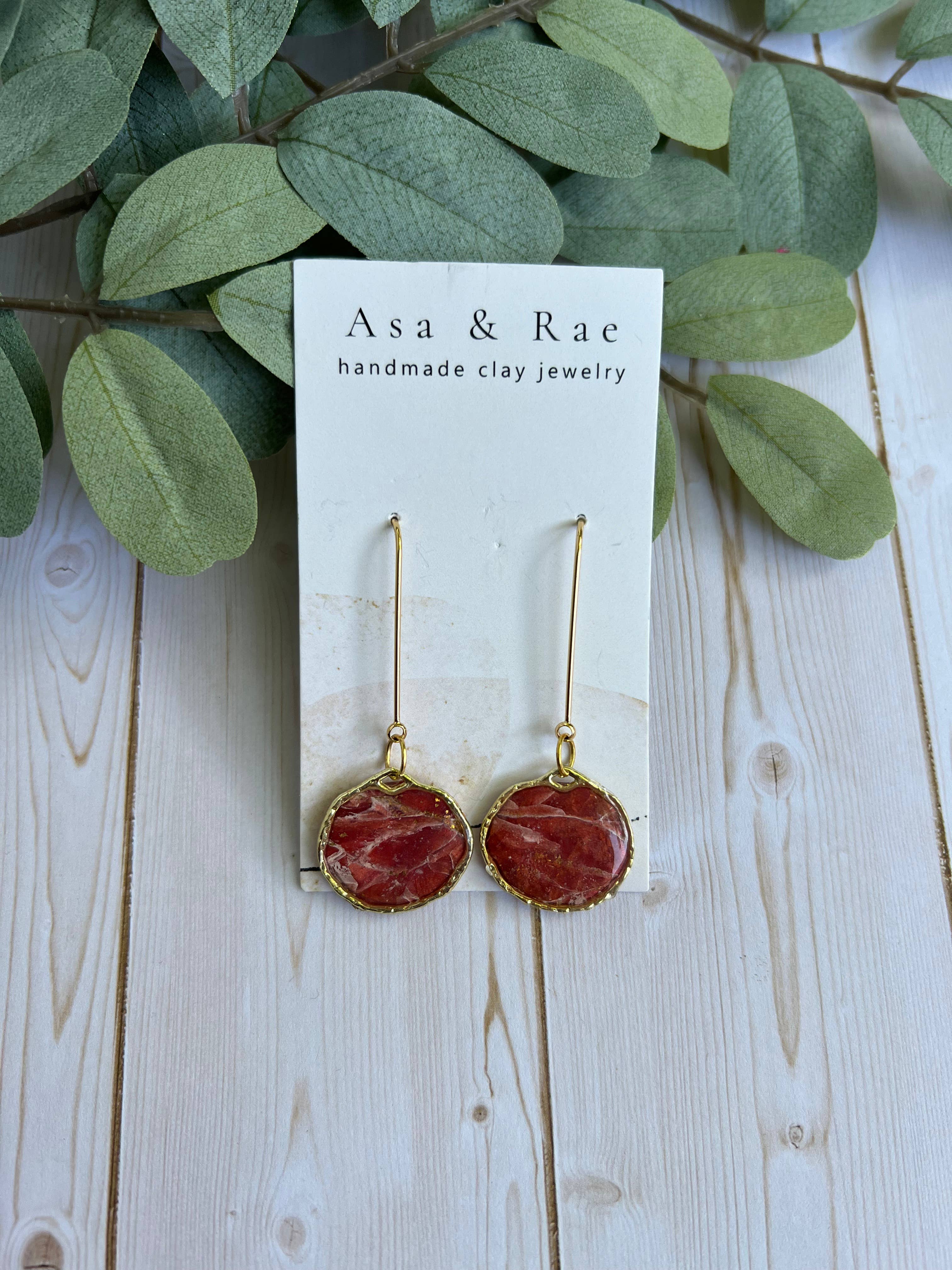 Asa&Rae - Wholesale Dangle Earrings - Abstract, Gold Ring Circle Drop Dangle 4
