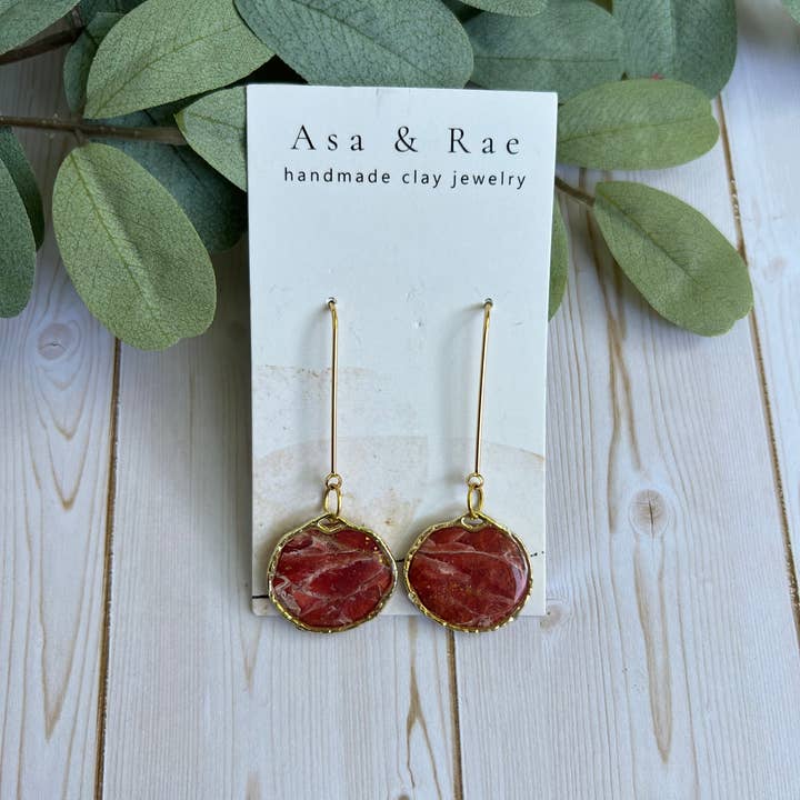 Asa&Rae - Wholesale Dangle Earrings - Abstract, Gold Ring Circle Drop Dangle 4