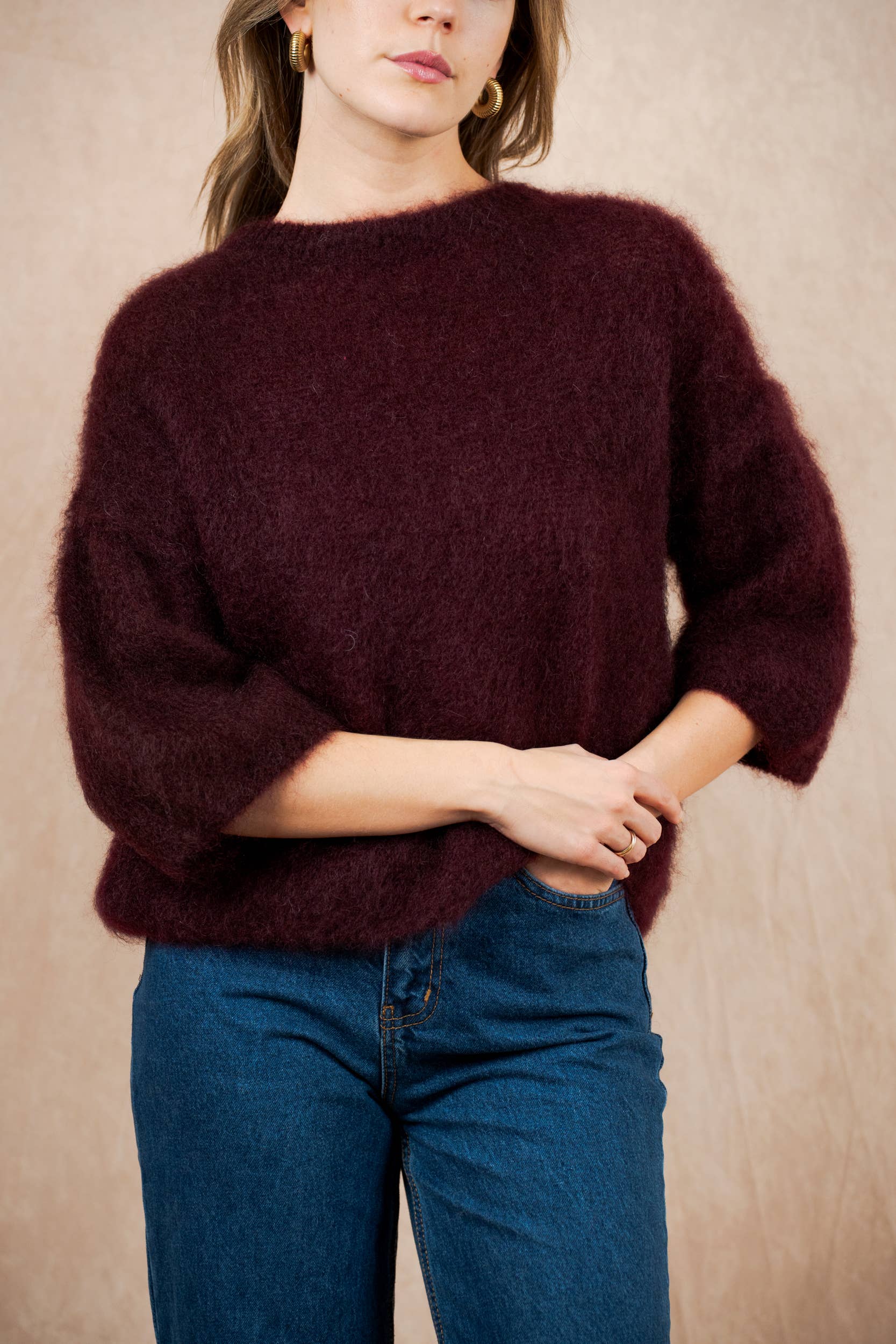 NAÏS PARIS - Vendita all'ingrosso Maglione tricot - Donna - Maglione a maniche corte e collo rotondo in 80% kid mohair24