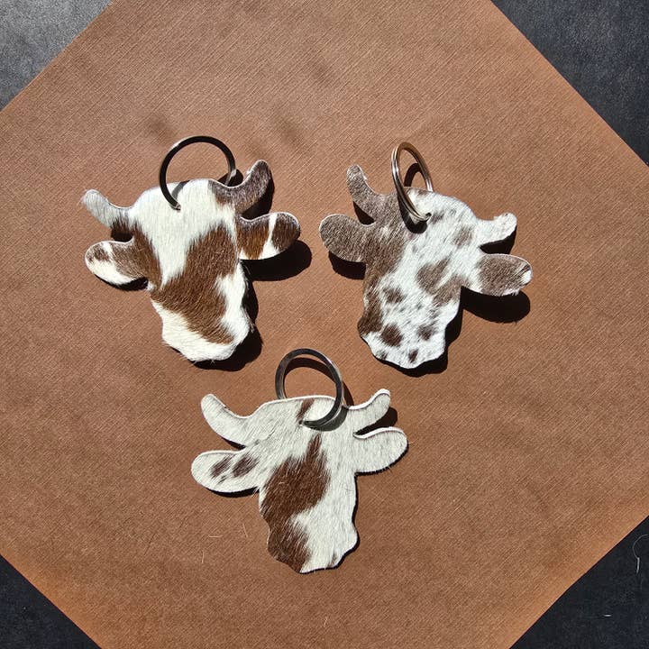 Ranchers Closet - Wholesale Keychain - Women's - 10 pcs - Handmade Cow Head Keychain – Genuine Hairon Cowhide