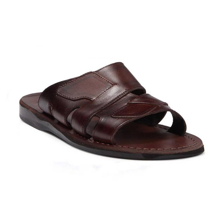 Mateo - Offene Zehensandale aus Leder | Braun für den Großhandel von Jerusalem Sandals