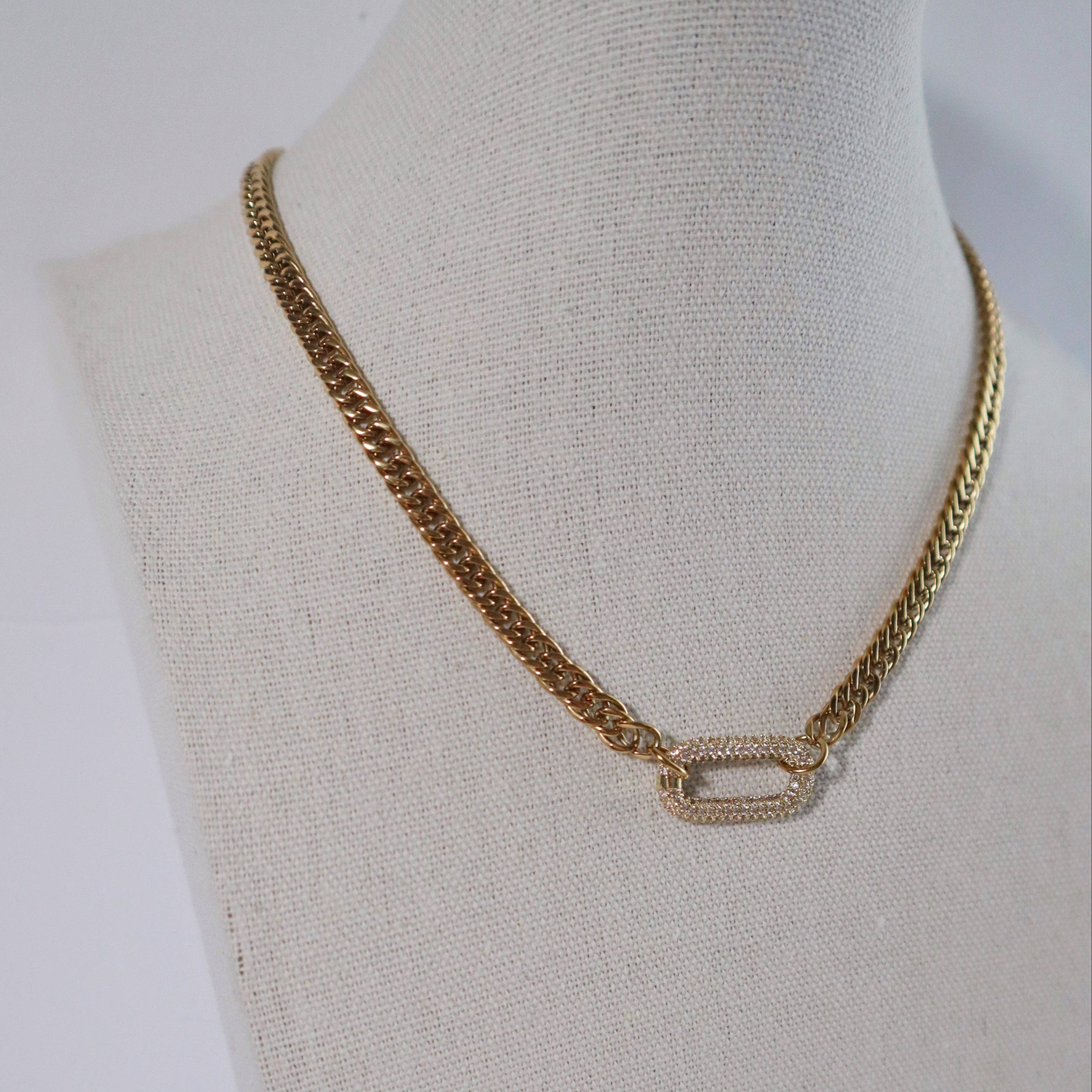 JESSA Jewelry - Wholesale Link & Chain Necklace - Blake Pave Link Chain Choker3