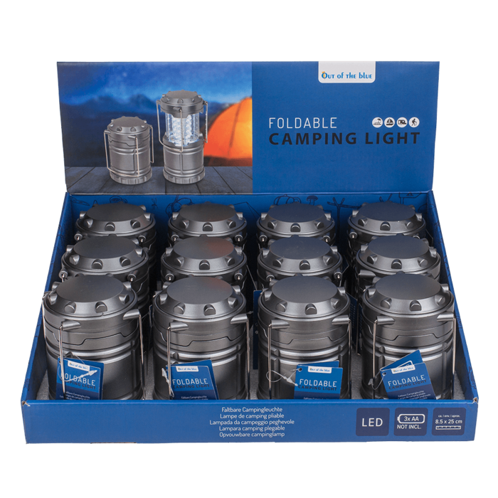 Out of the blue KG - Wholesale Lantern - Foldable Camping light, ca. 8,5 x 25 cm,1