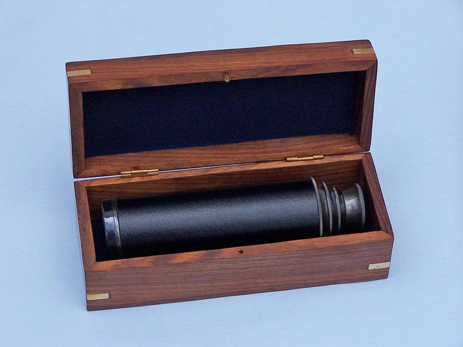 Hampton Ironworks - Wholesale Navigational Compass - Deluxe Class Captain's Oil Rubbed Bronze - Leather Antique S2