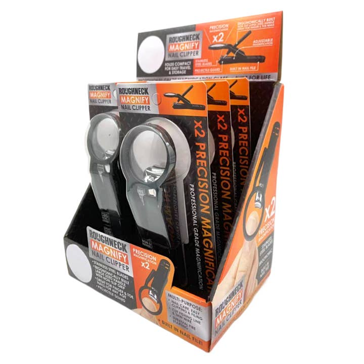 Novelty Brands - Wholesale Nail Clipper/Scissor - Roughneck Magnifying Large Nail Clippers - 6/Display2