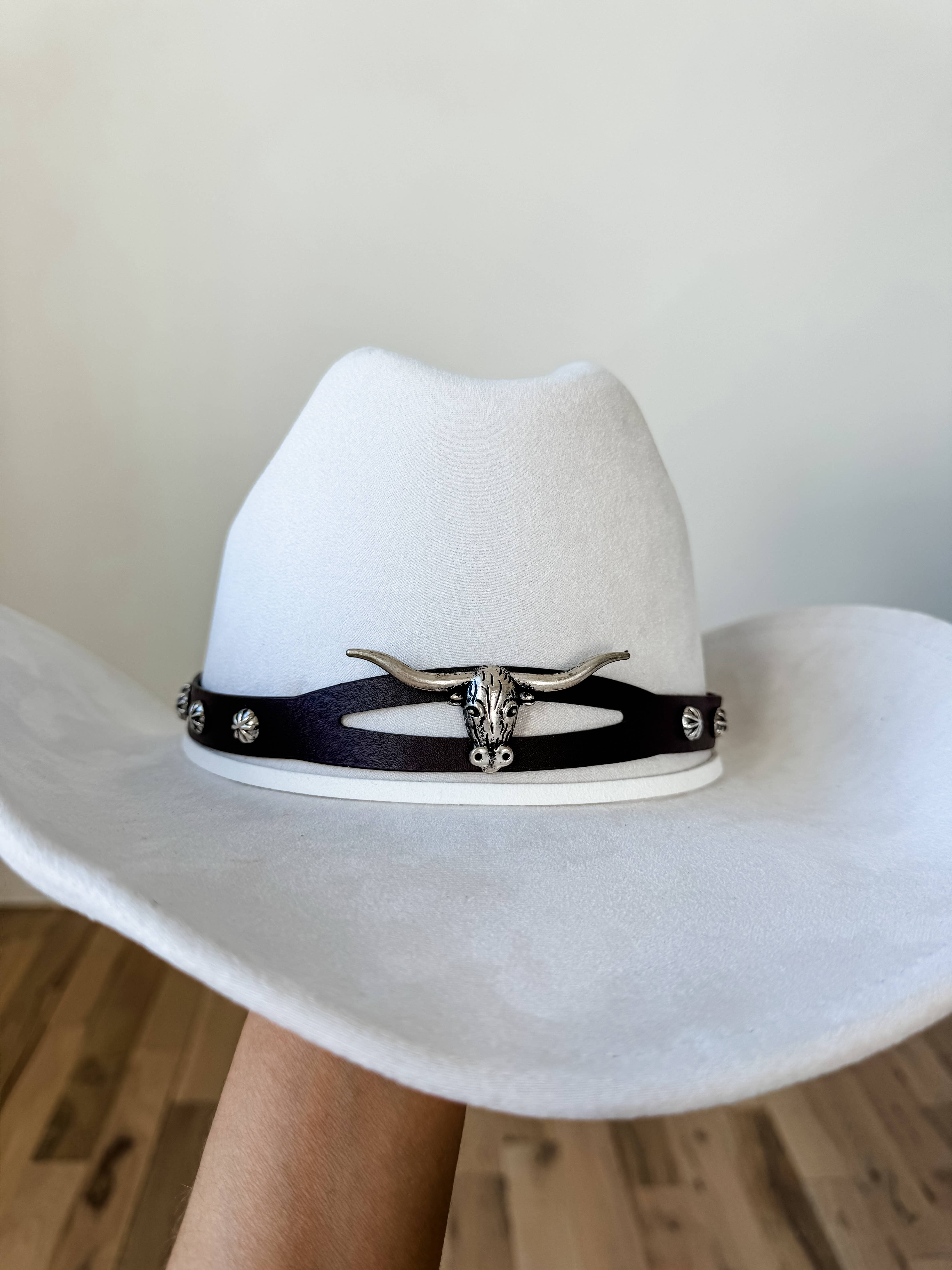 Boho Ranch Shop - Wholesale Hat Accessory - Women's - Western Hat Band - Concho, stone, longhorn steer0