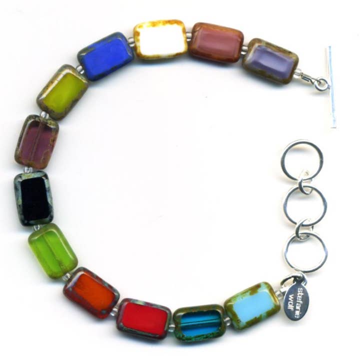 Rainbow Mix 1-strängiges Perlenarmband für den Großhandel von Stefanie Wolf Designs