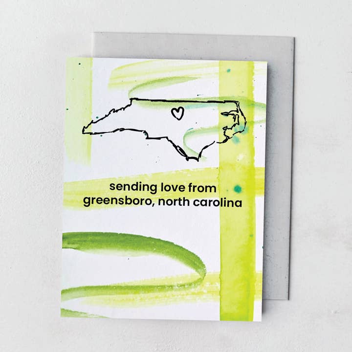 North Carolina State Hand Painted Card (Customize!) for wholesale by Beau Paper Co.