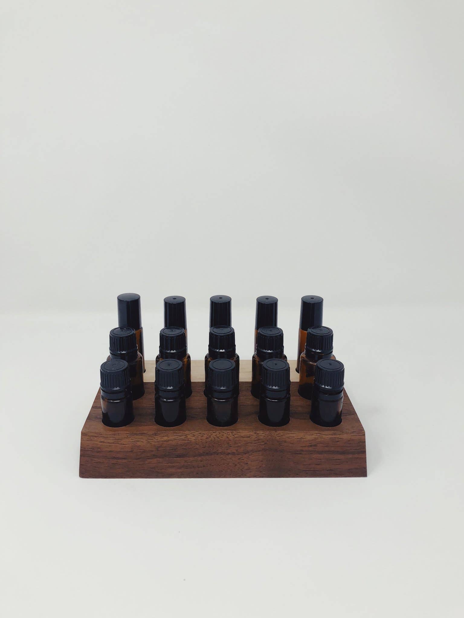 Kindred Essentials - Wholesale Oil/Vinegar Dispenser - Black Walnut and Maple Slant Holder3