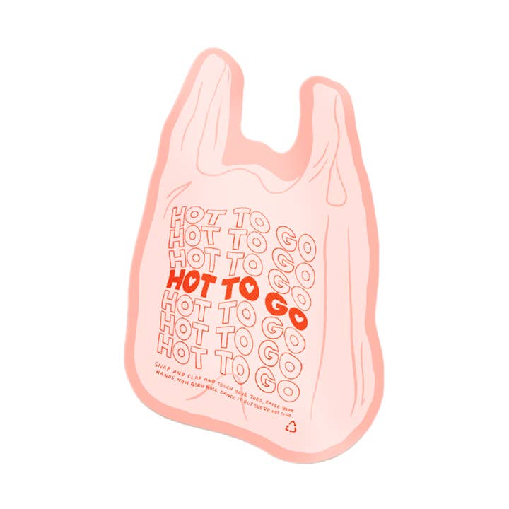 Hot To Go Plastic Bag Vinyl Sticker for wholesale by A Fink & Ink