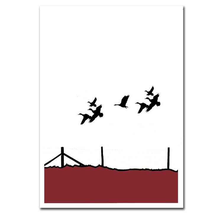 Carte de vœux Silhouette 1986 de 7 x 5 pouces. pour la vente par Gator cards