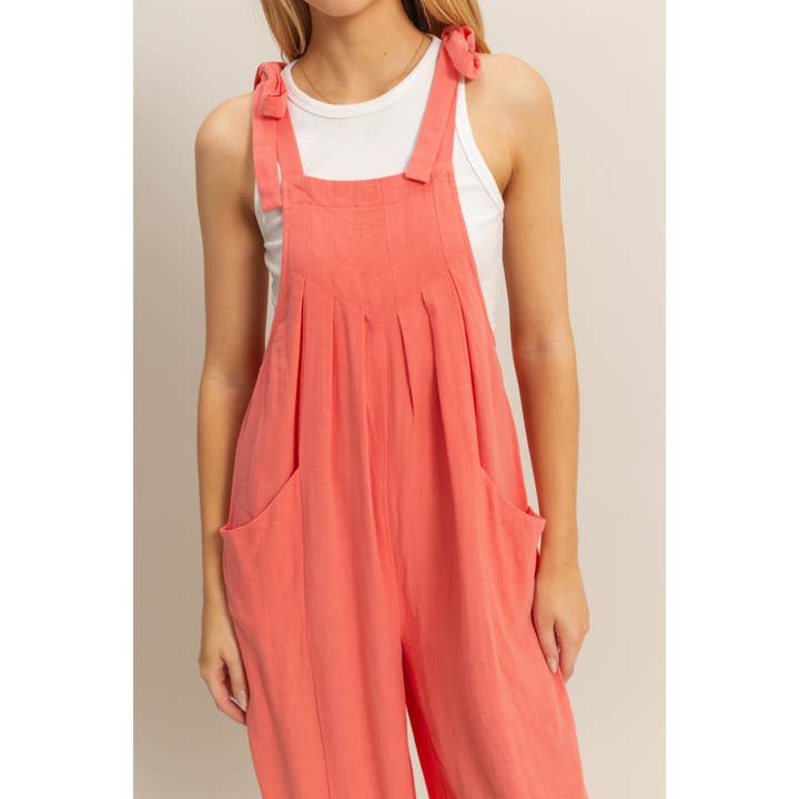 HYFVE - Wholesale Jumpsuit - Women's - HF25C822-Self-Tie Shoulder Straps Jumpsuit