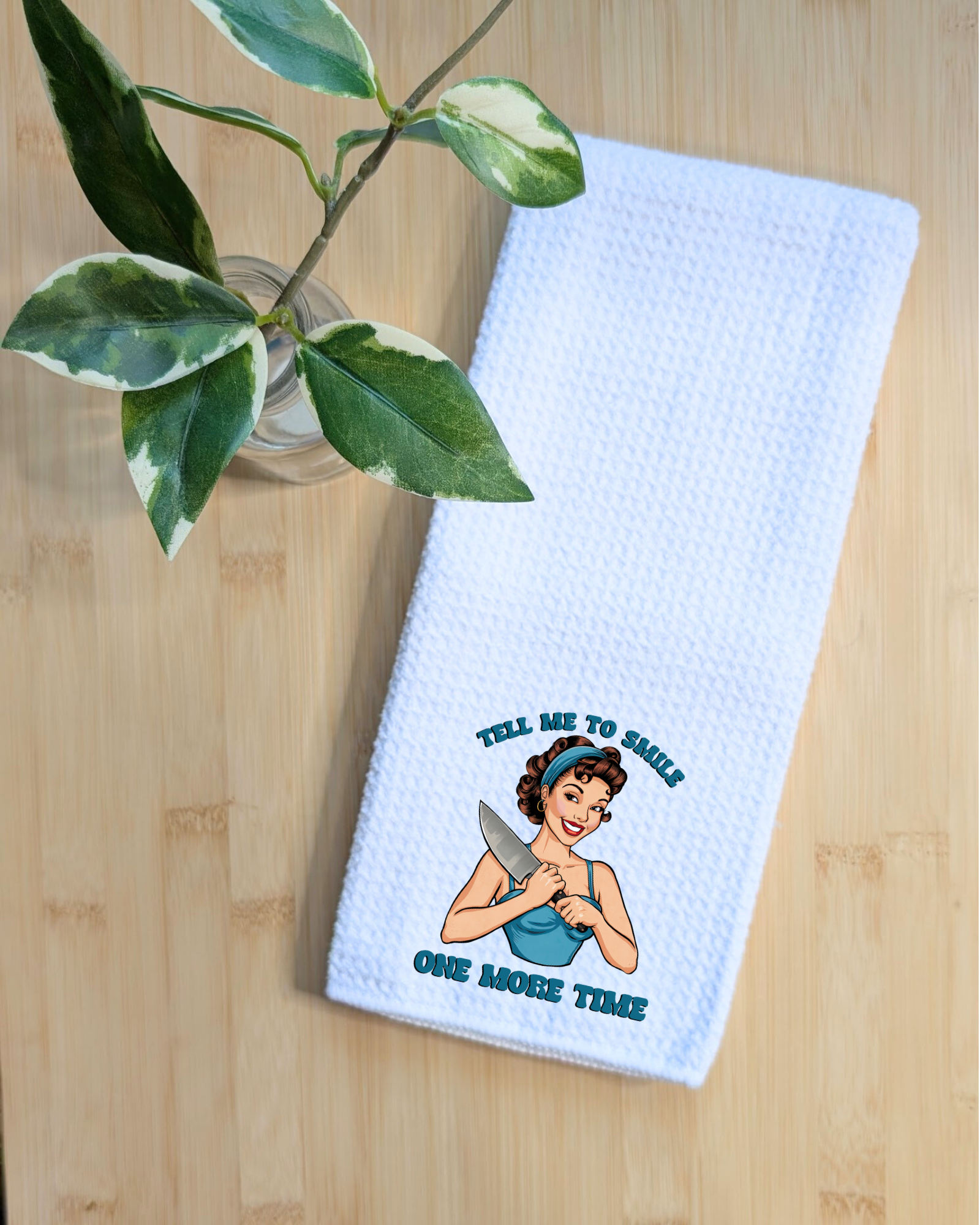 Creations by Terra - Wholesale Tea Towel - Tea Towel Waffle Fabric Kitchen Sarcastic Funny 16" x 24" 0