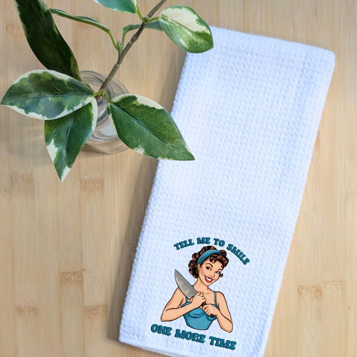 Creations by Terra - Wholesale Tea Towel - Tea Towel Waffle Fabric Kitchen Sarcastic Funny 16" x 24" 0