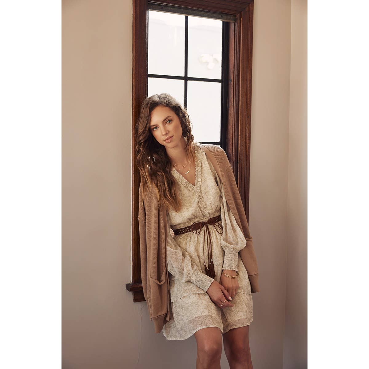 in february - Wholesale Cardigan - Women's - SLOUCHY CHARM BUTTON-DOWN CARDIGAN WITH CONTRAST WEAVE15