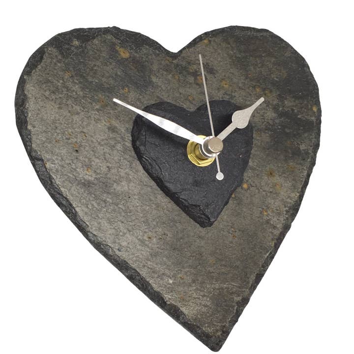 Cornish slate clock (15 cms diameter) Silent mechanism for wholesale by Driftmoods - The Slate Shop