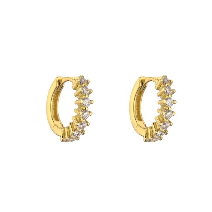 Sparkling diamond hoops white for wholesale by Rosies