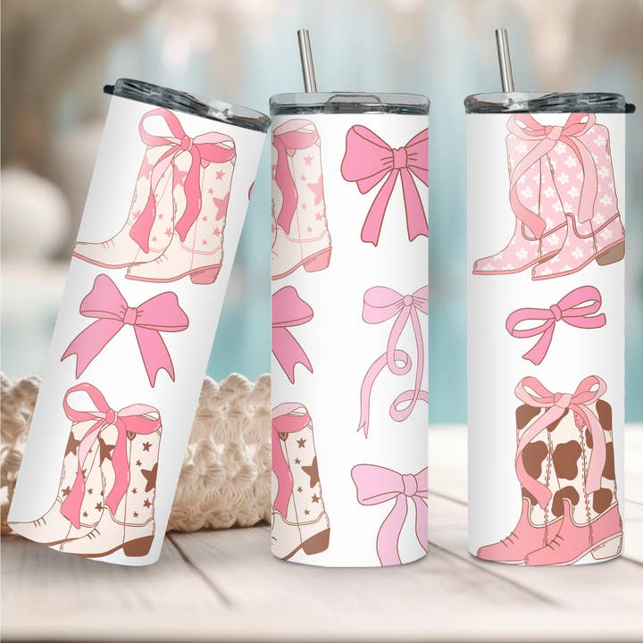 Coquette Boots Becher + Wiederverwendbare Strohhalme für den Großhandel von Melis' Creations & More LLC