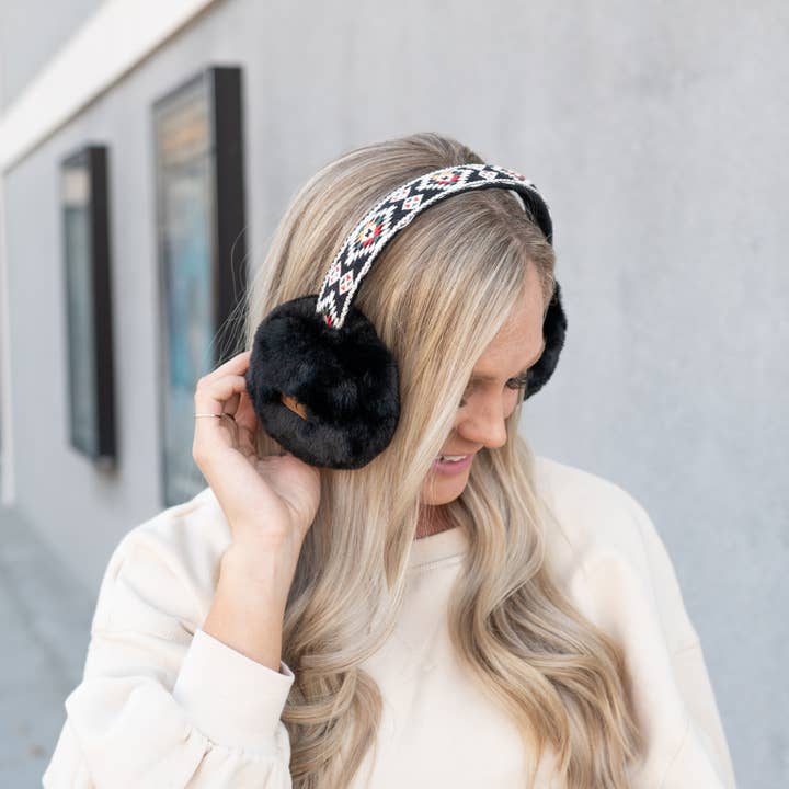 CC Verstellbarer Ohrenschützer mit südwestlichem Aztekenmuster (EMS2301) für den Großhandel von Truly Contagious