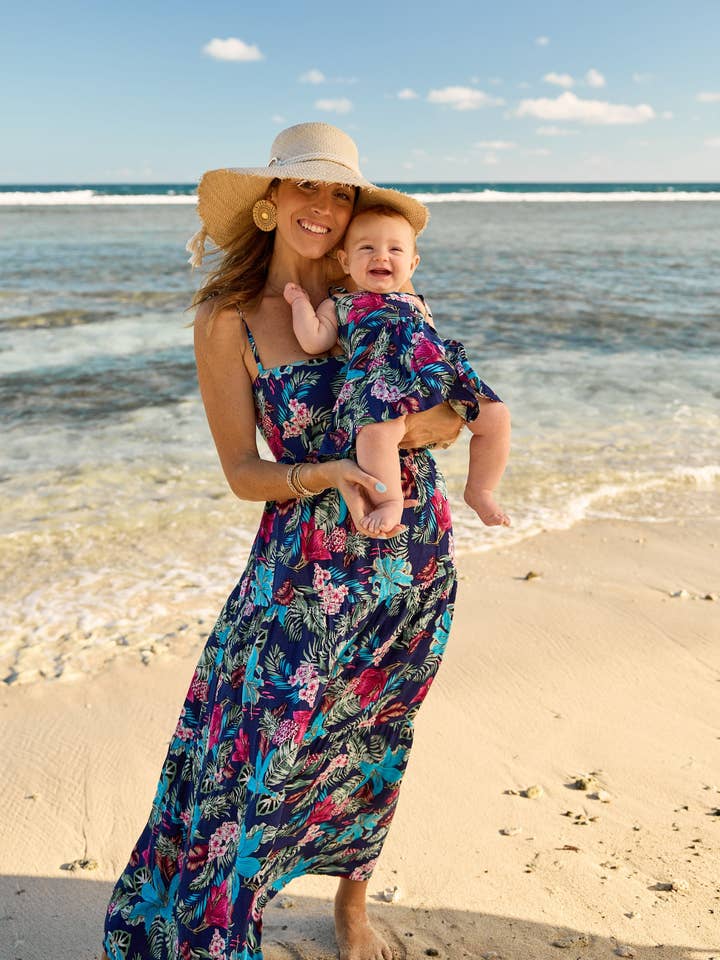 Navy The Flower Hour - Girls Resort Dress for wholesale on Faire5